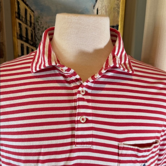 Ralph Lauren Men's Striped Polo Shirt - Red and white size Large - Picture 5 of 6